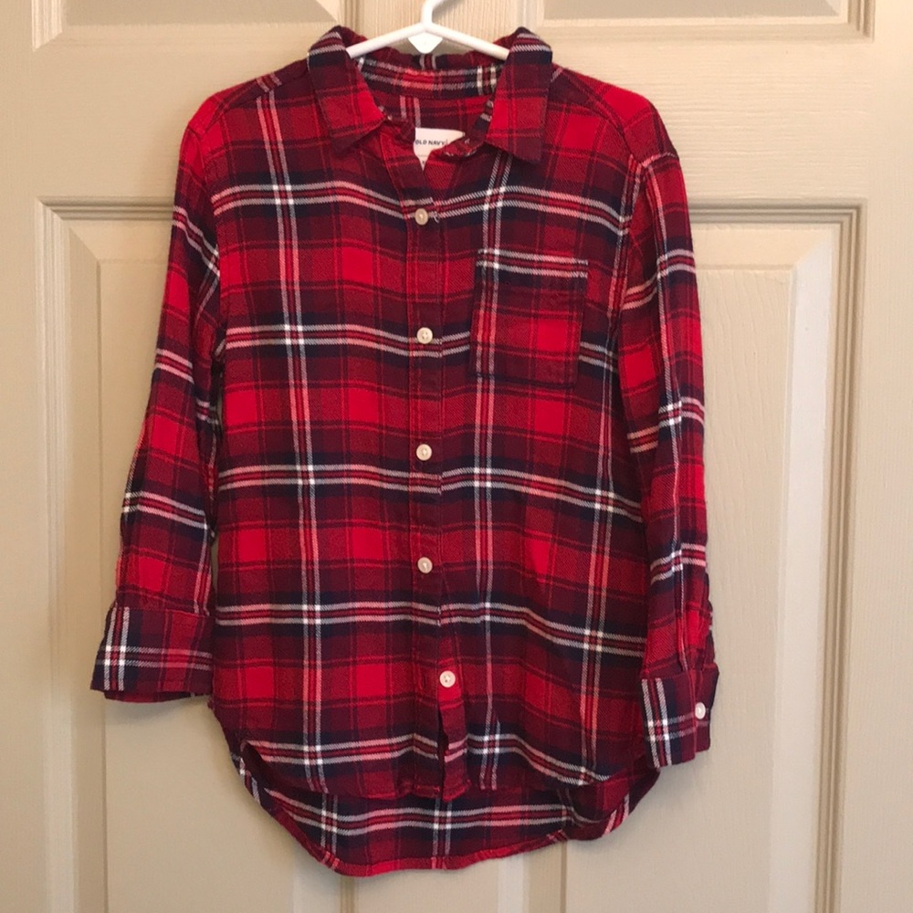 Girls plaid button down shirt